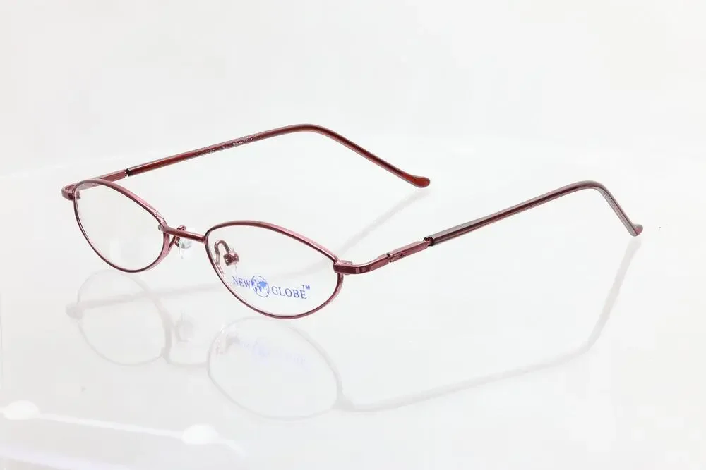 New Globe L5128 Wine 47-17-130mm Eyeglass FRAMES ONLY - VERY GOOD CONDITION